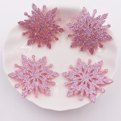 10 KOM Svjetlucava kompozitna zlatna tkanina u prahu Božić 40 mm zakrpe s pahuljama DIY rukotvorina nadjev za torte Svadbena MASNA Appliques