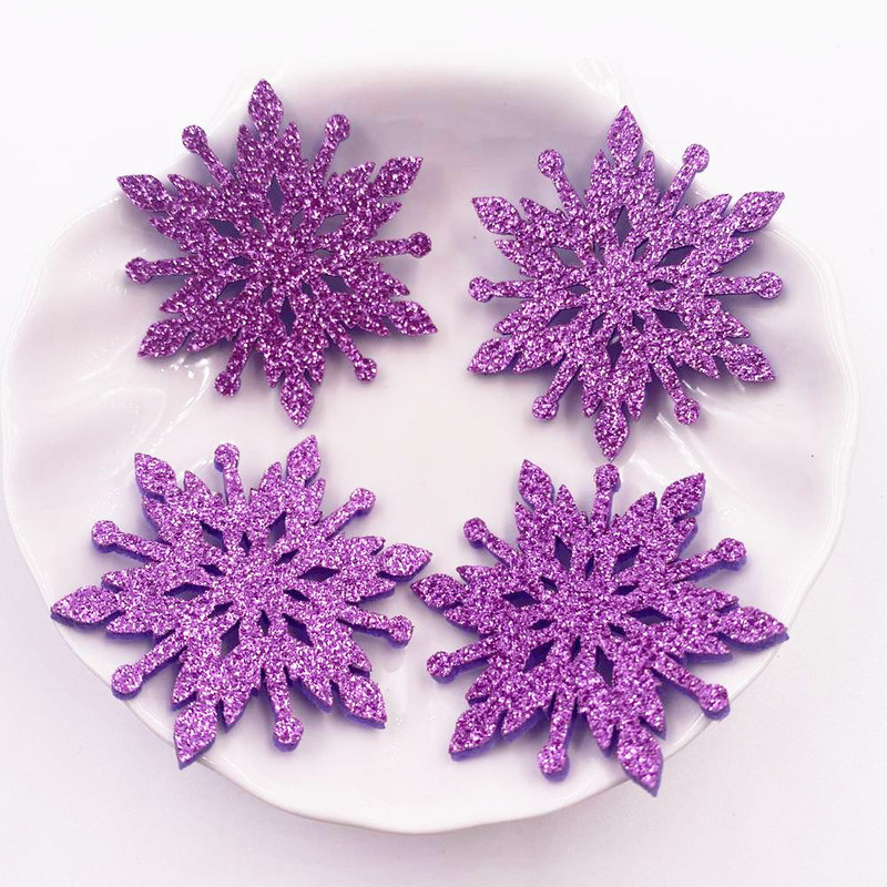 10 KOM Svjetlucava kompozitna zlatna tkanina u prahu Božić 40 mm zakrpe s pahuljama DIY rukotvorina nadjev za torte Svadbena MASNA Appliques