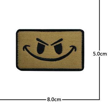 Smiley Styles Face Patch Badges Στρογγυλό Smiley Patch 3D Αυτοκόλλητα Hook Loop στρατιωτικές τακτικές Περιβραχιόνιο για τσάντες Διακόσμηση ρούχων