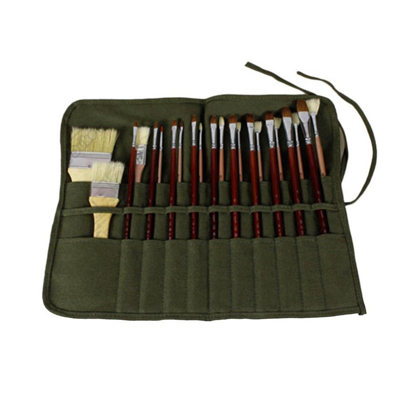 Υψηλής ποιότητας τσάντα με μολύβι ζωγραφική πινέλο Τσάντα καλλιτέχνης ακουαρέλα Σχέδιο στυλό λαδιόχρωμα στυλό Θήκες χαρτικής θήκης Ρολό μέχρι καμβά πουγκί