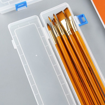 1 бр. Кутия за моливи за рисуване Калъф за съхранение на четка за рисуване 33x7x3.5cm 18.5*7cm Пластмасов контейнер за акварелна химикалка Органайзер за инструменти за рисуване