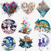 Cartoon Love Θερμική μεταφορά θερμότητας για σίδερο ρούχων σε πολύχρωμα ζώα Μεταφορές για ρούχα Απλικές για πλενόμενο μπλουζάκι