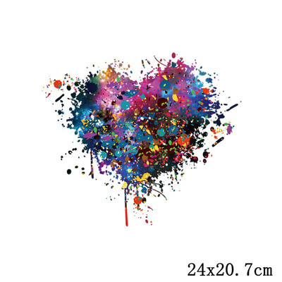 Cartoon Love Θερμική μεταφορά θερμότητας για σίδερο ρούχων σε πολύχρωμα ζώα Μεταφορές για ρούχα Απλικές για πλενόμενο μπλουζάκι