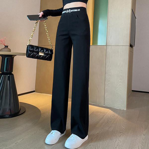 Ženske hlače visokog struka s natpisom