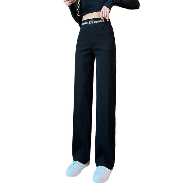 Ženske hlače visokog struka s natpisom