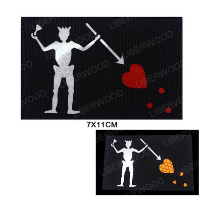 Μαύρη γενειάδα Blackbeard Pirate Flag Patch Edward Forward Reflective Patch Tactical Trident Patch Patch