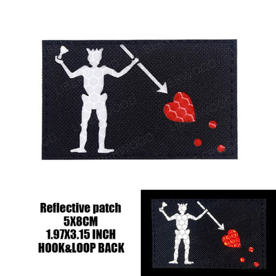 Μαύρη γενειάδα Blackbeard Pirate Flag Patch Edward Forward Reflective Patch Tactical Trident Patch Patch