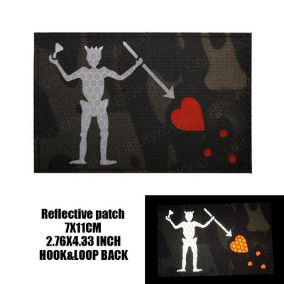Μαύρη γενειάδα Blackbeard Pirate Flag Patch Edward Forward Reflective Patch Tactical Trident Patch Patch