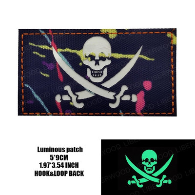 Μαύρη γενειάδα Blackbeard Pirate Flag Patch Edward Forward Reflective Patch Tactical Trident Patch Patch