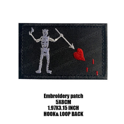 Μαύρη γενειάδα Blackbeard Pirate Flag Patch Edward Forward Reflective Patch Tactical Trident Patch Patch