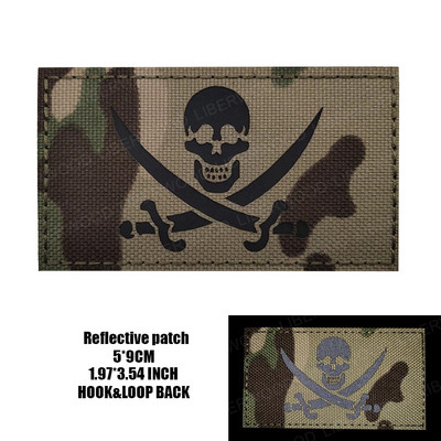 Μαύρη γενειάδα Blackbeard Pirate Flag Patch Edward Forward Reflective Patch Tactical Trident Patch Patch