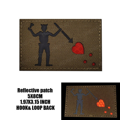 Μαύρη γενειάδα Blackbeard Pirate Flag Patch Edward Forward Reflective Patch Tactical Trident Patch Patch