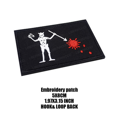 Μαύρη γενειάδα Blackbeard Pirate Flag Patch Edward Forward Reflective Patch Tactical Trident Patch Patch