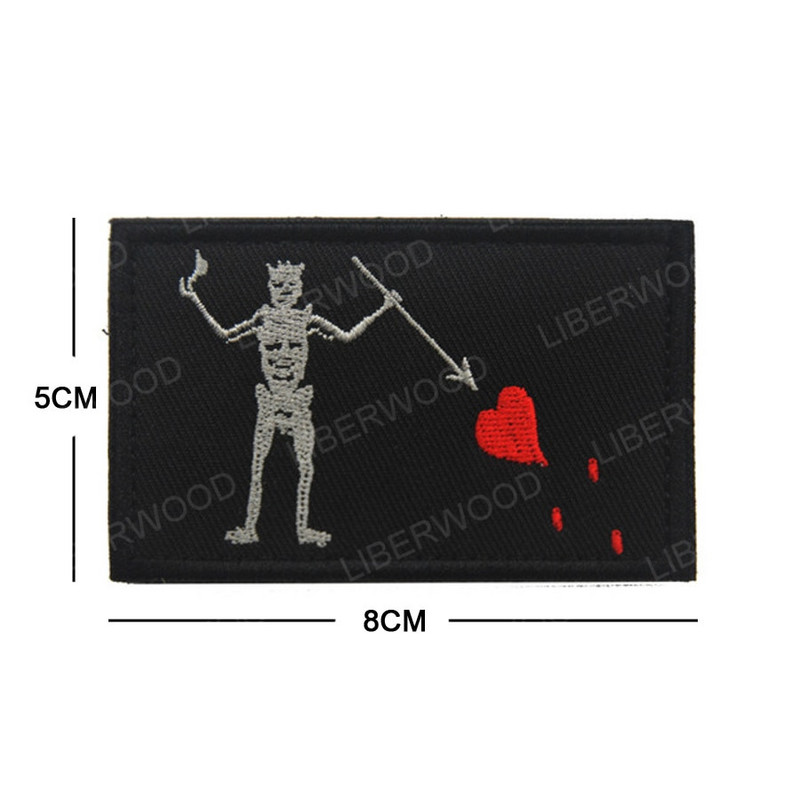 Μαύρη γενειάδα Blackbeard Pirate Flag Patch Edward Forward Reflective Patch Tactical Trident Patch Patch