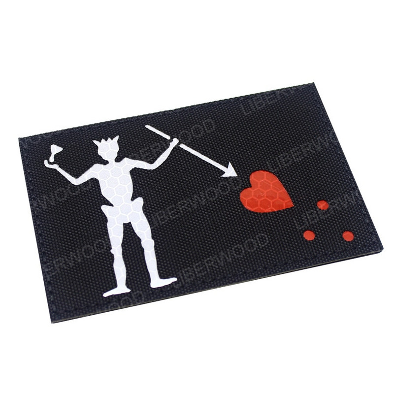 Μαύρη γενειάδα Blackbeard Pirate Flag Patch Edward Forward Reflective Patch Tactical Trident Patch Patch