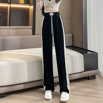 Sports-casual παντελόνι με piping και κορδόνια