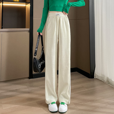 Sports-casual παντελόνι με piping και κορδόνια