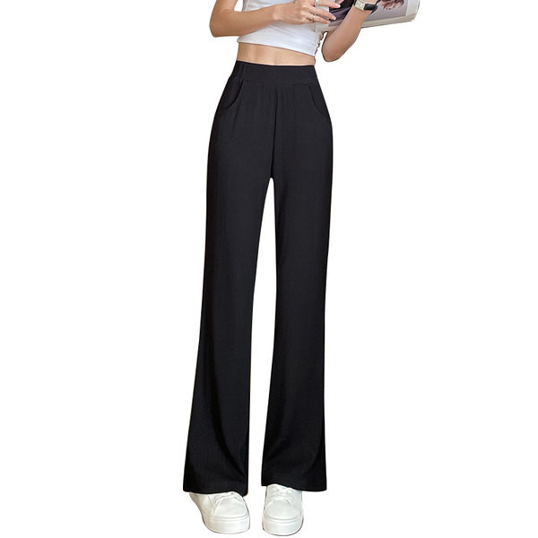 Ležerne ženske hlače - s džepom i gumicom