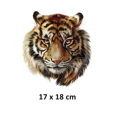 Ferocious Animal sălbatic transfer de căldură autocolant Diy fier pe patch-uri pentru haine tricouri insigne aplicate lavabile la căldură