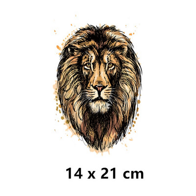 Ferocious Animal sălbatic transfer de căldură autocolant Diy fier pe patch-uri pentru haine tricouri insigne aplicate lavabile la căldură