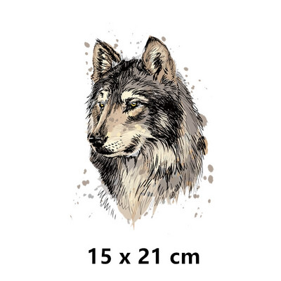 Ferocious Animal sălbatic transfer de căldură autocolant Diy fier pe patch-uri pentru haine tricouri insigne aplicate lavabile la căldură