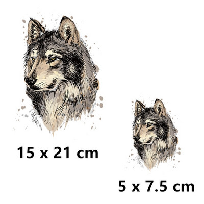 Ferocious Animal sălbatic transfer de căldură autocolant Diy fier pe patch-uri pentru haine tricouri insigne aplicate lavabile la căldură