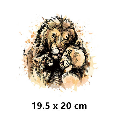 Ferocious Animal sălbatic transfer de căldură autocolant Diy fier pe patch-uri pentru haine tricouri insigne aplicate lavabile la căldură