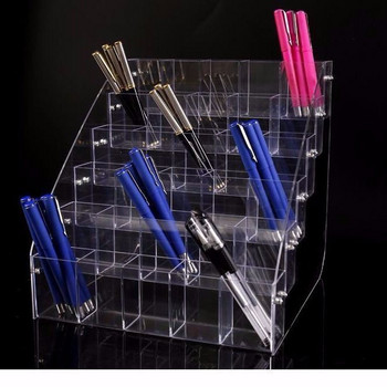 2-7 нива акрилен държач за писалка, прозрачен държач за писалка, органайзер, държач за четки за грим за аксесоари за офис бюро, кутия за съхранение на козметични четки