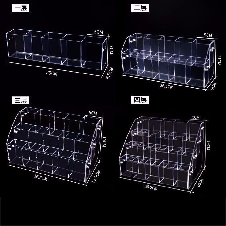 Ακρυλική θήκη για στυλό 2-7 επιπέδων, Clear Pen Holder Organizer Βούρτσα μακιγιάζ για αξεσουάρ γραφείου, Κουτί αποθήκευσης καλλυντικών πινέλων