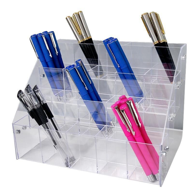 Ακρυλική θήκη για στυλό 2-7 επιπέδων, Clear Pen Holder Organizer Βούρτσα μακιγιάζ για αξεσουάρ γραφείου, Κουτί αποθήκευσης καλλυντικών πινέλων