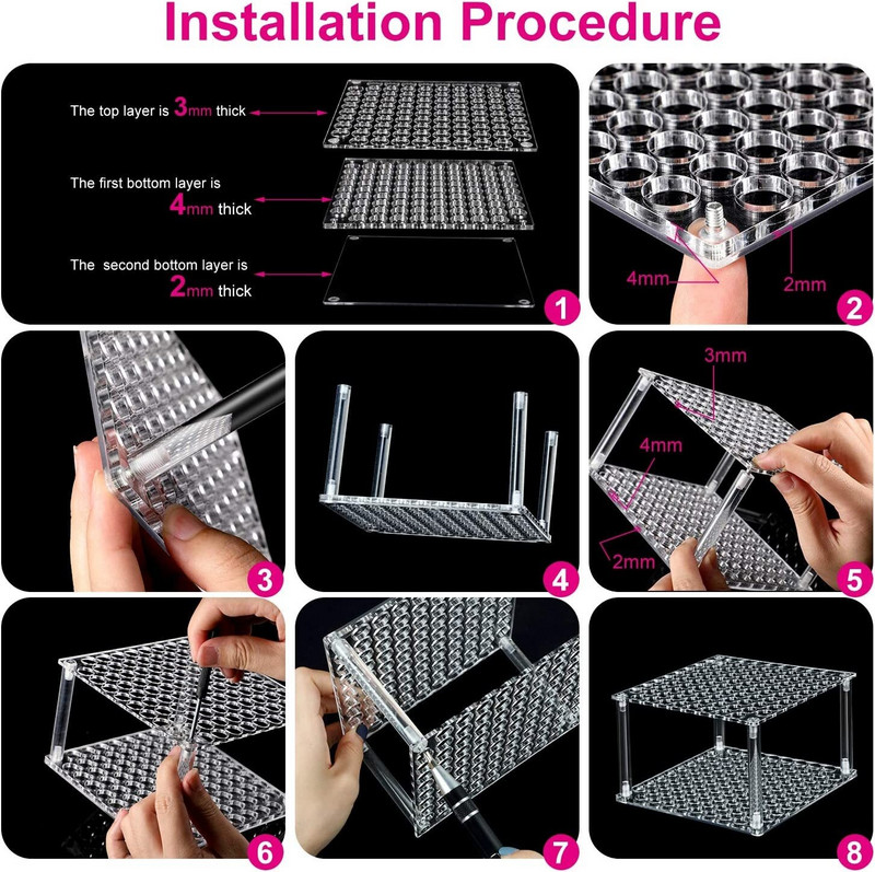Θήκη πινέλου 96 οπών Ακρυλική θήκη για στυλό Επιτραπέζια βάση οργάνωσης για μολύβια Πινέλα βαφής Μαρκαδόροι Οθόνη και αποθήκευση στο σπίτι