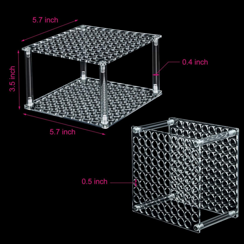 Θήκη πινέλου 96 οπών Ακρυλική θήκη για στυλό Επιτραπέζια βάση οργάνωσης για μολύβια Πινέλα βαφής Μαρκαδόροι Οθόνη και αποθήκευση στο σπίτι