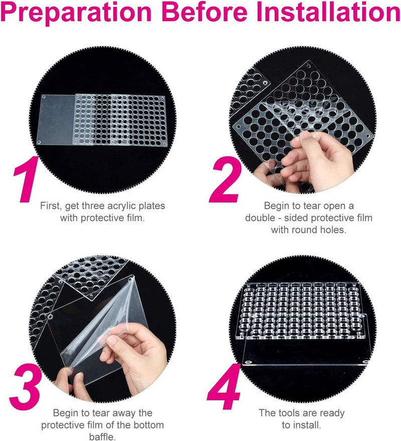 Θήκη πινέλου 96 οπών Ακρυλική θήκη για στυλό Επιτραπέζια βάση οργάνωσης για μολύβια Πινέλα βαφής Μαρκαδόροι Οθόνη και αποθήκευση στο σπίτι