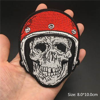 Rock Punk Patches για Κέντημα Ρούχα Stripe Skull Appliques Ghost Badge for Clothing Jacket Jeans Diy Decor Biker Forever