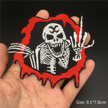 Rock Punk Patches για Κέντημα Ρούχα Stripe Skull Appliques Ghost Badge for Clothing Jacket Jeans Diy Decor Biker Forever
