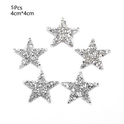 4/6/8cm Hotfix Jet Hematite Star Kalnų krištolas, Mišrus, išsiuvinėtas lygintuvas ant drabužių, Ženkliuko pasta, skirta drabužių krepšiui, kelnių batams