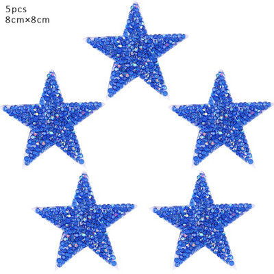 4/6/8cm Hotfix Jet Hematite Star Kalnų krištolas, Mišrus, išsiuvinėtas lygintuvas ant drabužių, Ženkliuko pasta, skirta drabužių krepšiui, kelnių batams