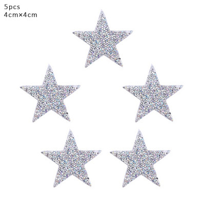 4/6/8cm Hotfix Jet Hematite Star Kalnų krištolas, Mišrus, išsiuvinėtas lygintuvas ant drabužių, Ženkliuko pasta, skirta drabužių krepšiui, kelnių batams