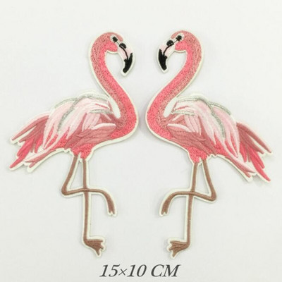 Ζευγάρι μπαλώματα Phenix Birds Azure Blue Pink Gold Κεντημένες Απλικέ