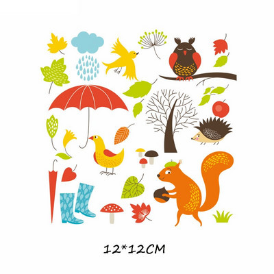 Lygintuvas ant mielų gyvūnų pleistrų rinkinys vaikams Drabužiai „Pasidaryk pats“ marškinėliai, aplikacijos, šilumos perdavimo vinilo vienaragio lipdukai, terminiai presai