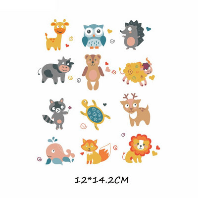 Lygintuvas ant mielų gyvūnų pleistrų rinkinys vaikams Drabužiai „Pasidaryk pats“ marškinėliai, aplikacijos, šilumos perdavimo vinilo vienaragio lipdukai, terminiai presai