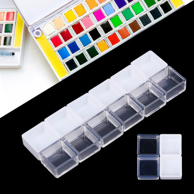 0.5/3.2ML Mini Pigment Box Artists Painters Empty Watercolor Paint Pans Storage Case Art Palette Supplies Painting Accessories