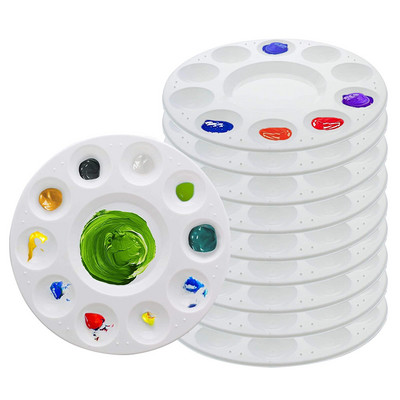 5/10 τμχ Στρογγυλές παλέτες δίσκου βαφής που πλένονται Πλαστικές παλέτες χρωμάτων DIY Craft Art Painting Palettes Watercolor Palette