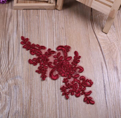 6ΤΜ 22,5Χ12 εκ. 22Χρώματα Λεπτό πέπλο γάμου Διακοσμητικά κεφαλιού Δαντέλα απλικέ Φόρεμα με δαντέλα DIY Αξεσουάρ δαντέλας BD0049