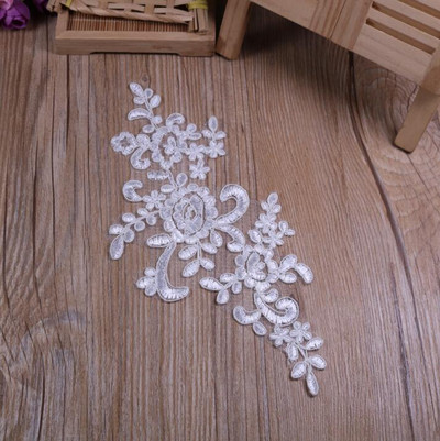 6ΤΜ 22,5Χ12 εκ. 22Χρώματα Λεπτό πέπλο γάμου Διακοσμητικά κεφαλιού Δαντέλα απλικέ Φόρεμα με δαντέλα DIY Αξεσουάρ δαντέλας BD0049