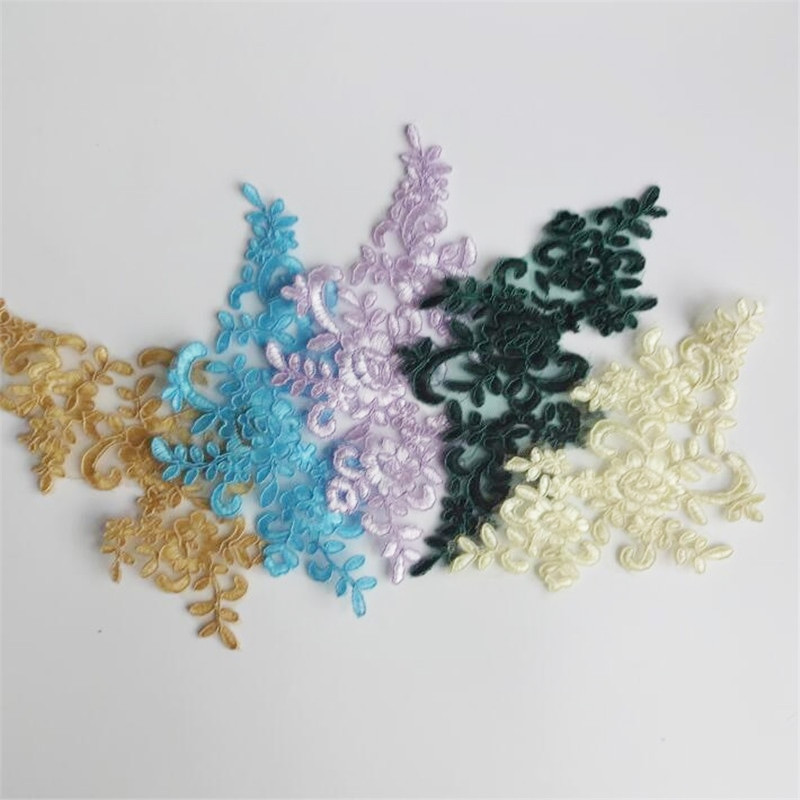 6ΤΜ 22,5Χ12 εκ. 22Χρώματα Λεπτό πέπλο γάμου Διακοσμητικά κεφαλιού Δαντέλα απλικέ Φόρεμα με δαντέλα DIY Αξεσουάρ δαντέλας BD0049