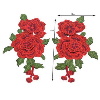 2 бр./компл. бродерия роза цвете кръпка апликация направи си сам занаяти стикер за дънки шапка чанта аксесоари за дрехи значки (зашиване или гладене)