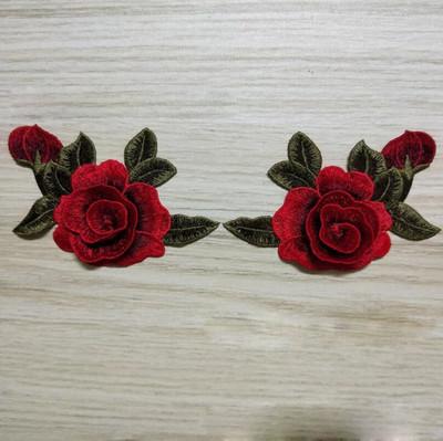 2tk/komplekt Tikandid Roosi lilleplaaster, aplikatsioon isetehtud käsitöö kleebis teksadele Mütsikott Riided Aksessuaarid Märgid (õmmelda või triigida)