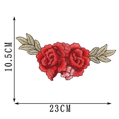 2tk/komplekt Tikandid Roosi lilleplaaster, aplikatsioon isetehtud käsitöö kleebis teksadele Mütsikott Riided Aksessuaarid Märgid (õmmelda või triigida)