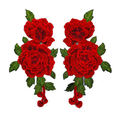 2tk/komplekt Tikandid Roosi lilleplaaster, aplikatsioon isetehtud käsitöö kleebis teksadele Mütsikott Riided Aksessuaarid Märgid (õmmelda või triigida)